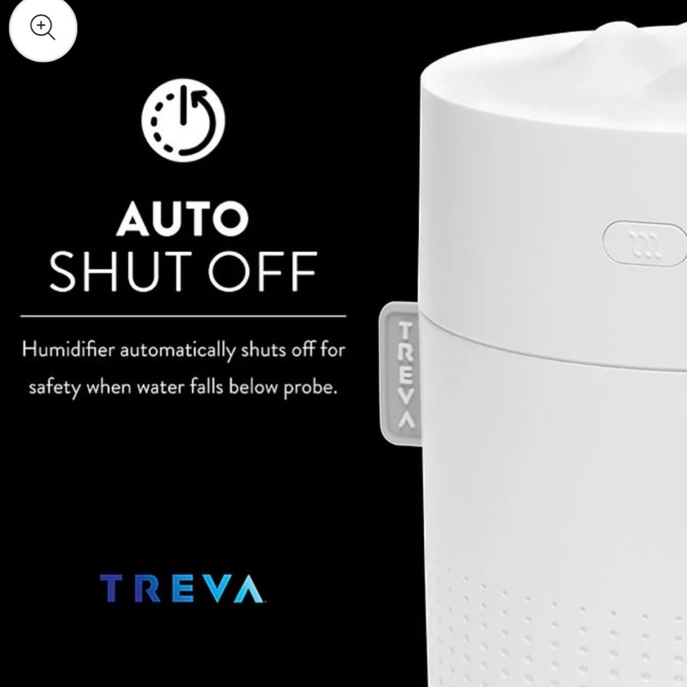 Treva Humidifier Night Light Rechargeable Small Mini Tabletop White Open Box New - Picture 5 of 11